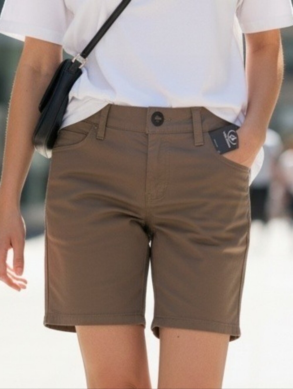 Modern Stretch Chino Shorts Khaki Brown Size 23 (10 Slim)Youth Volcom Frickin